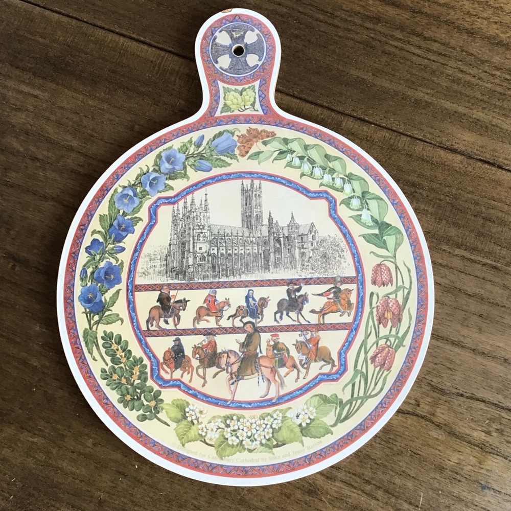 Vintage Cathedral Knights Melamine Wood Cutting Board Wall Decor, England